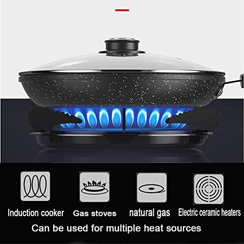 GUHPZA kitchen gourmet making pan,Frying Pan,Cookware,Wok,Non Stick Fry Pan,with Tempered Glass Cover, non-scalding Handle, Universal for Gas Induction Cooker, Easy to - Image 7