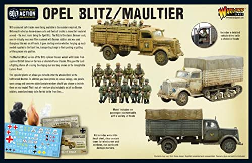 Bolt Action Opel Blitz/Maultier Truck 1:56 Wwii Military Wargaming Plastic Model Kit #TOP4
