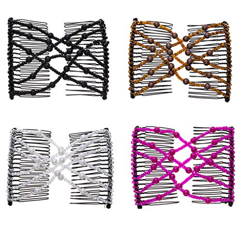 LOVEF 4Pcs Professional Hair Comb Ladies Magic Beads miniatura 1