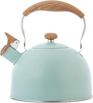 Whistling Kettle, 6.9 gal 2.5 L, For Household Use, Flat Bottom Singing Urn, Teapot, Kettle, Stainless Steel, Rustproof, Large Capacity, Wide Mouth, Coffee, Tea, Water, Milk, Home,