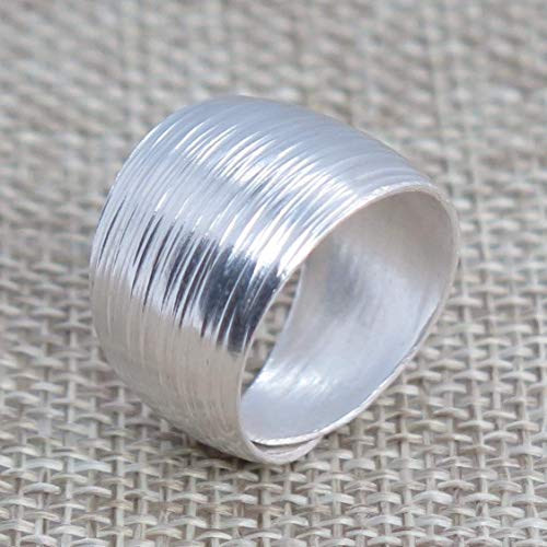 Generic Sterling Silver Handmade Wide Convex Band Ring thumb #7