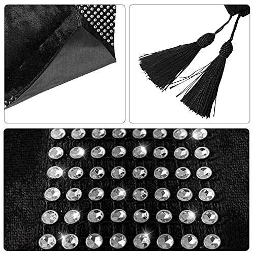 Jiino 13x72 Inches Black Table Runner Sequin Rhinestones Glam Runners for Dining Table Decoration 33x180cm by Jiino - Image 4