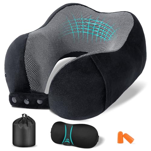 Jiancrate Nackenkissen Flugzeug, Nackenhörnchen Erwachsene, Reisekissen Memory Foam, Verstellbares Reisekopfkissen Reise, Schmalem Rückenteil,...