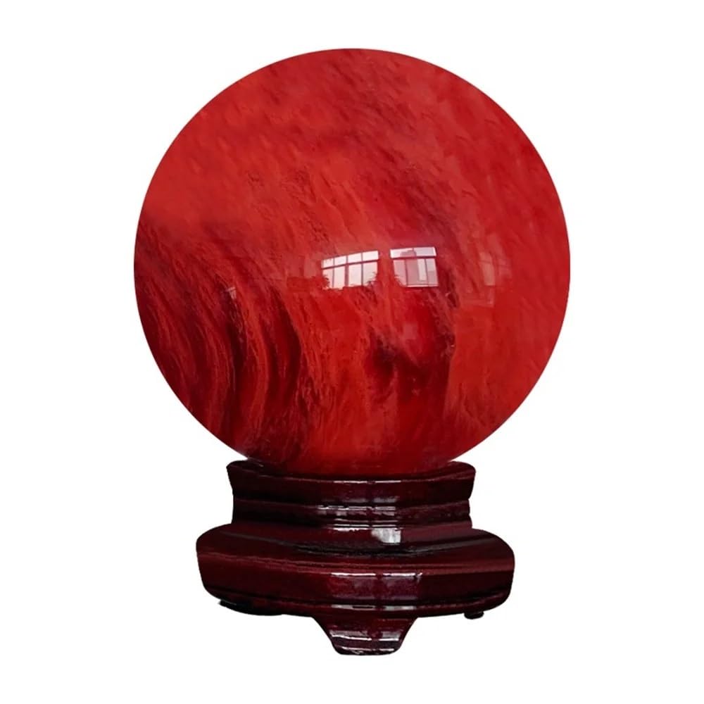 AARTERZZA Decorative Ornaments red Citrine Calcite Quartz Crystal Ball Home Decoration (Size : 4cm)
