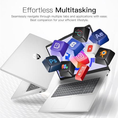 Image of HP 17 Laptop Computer for Business and Students, Office Lifetime, 17.3 inch HD+ Display, Intel 10-Core i5-1334U, Fingerprint, Backlit KB, Win11 Pro, External DVD Drive, Numeric Keypad (64GB RAM | 2TB SSD)