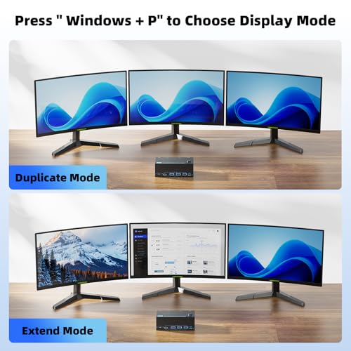 Image of 8K KVM Switch 3 Monitors 2 Computers 3 Port HDMI Dual PC Triple Monitor 2 PC 8K@60Hz /4K@120Hz 2 in 3 Out USB 3.0 KVM Switches, Wired Remote & USB 3.0 Cables & Power Cable Included