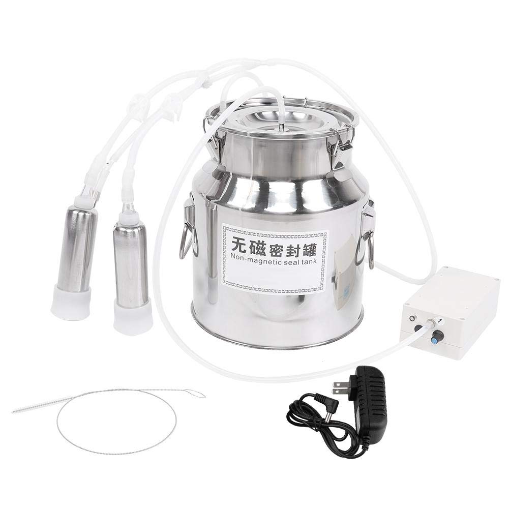 Kit de Traite de Vache de Mouton de Chèvre 14L, Trayeur Automatique de Pompe à Vide de Pulsation, Trayeur électrique D'aspiration Directe de Vide Vitesse(Pour bovins, norme européenne 100-240V)