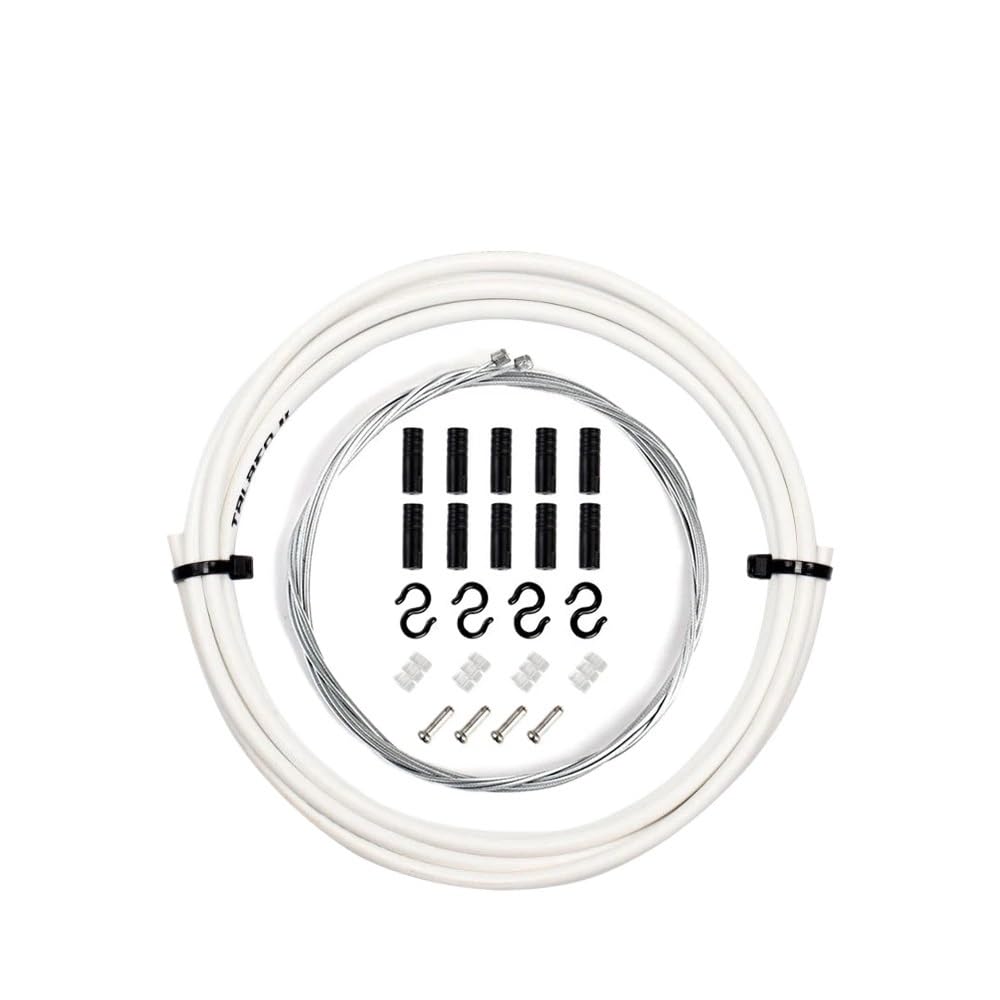 Brake Cable 2m/2.5m Wire for Bicycle Bike Shifters Derailleur Brake Cables Shift Cable 4mm/5mm MTB Road Shifter Line(Shift White 4mm)