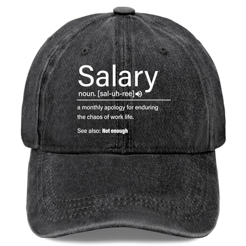 Salary Definition Funny Work Humor Dictionary Hat for Men Soft