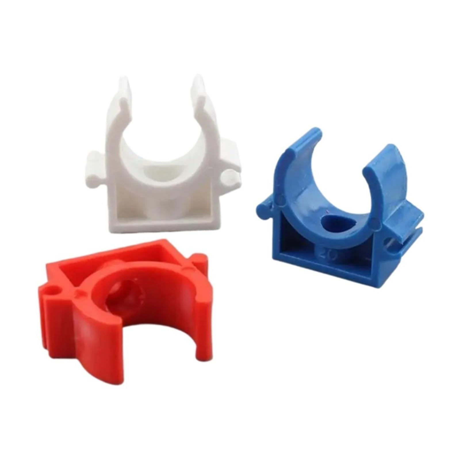 Plastic Clamps， Brake Pipe Clips wat Pack of 10 U Type PVC Pipe Clamp Connector for 16mm/20mm(10pcs 16mm red)