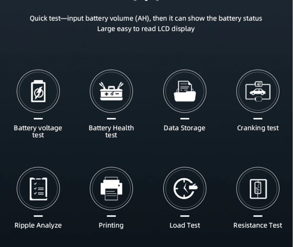 Car Battery Tester Quicklynks BA101 12V 100-2000CCA Battery System Detect Auto Load Battery Analyzer Car Battery Tool(BA101)