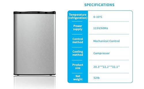 Anpuce 4.5 Cu.ft Compact Refrigerator Mini Fridge With Freezer Single Door Small Refrigerator With Adjustable Thermostat Control #TOP4
