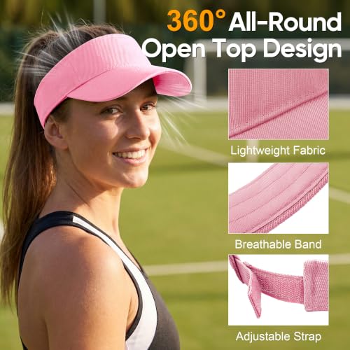 Image of Cooraby Sports Sun Visor Hats Adjustable Sun Visor Caps for Women and Men