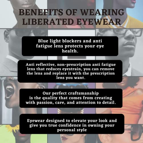 Liberated Eyewear Designer Women's Anti Fatigue Lens Eyeglasses Frame, Cateye #TOP4