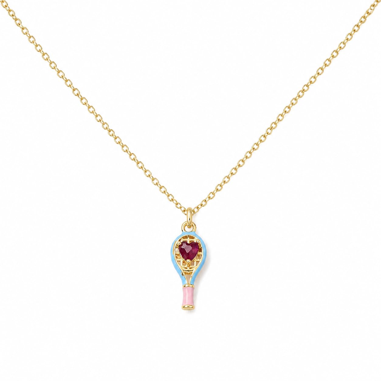 18K Real Gold Plated 'Ace Aura' Small Tennis Pendant Necklace for Women & Girls | Studded Cubic Zirconia CZ Crystal | Minimal Sports Jewelry | Birthday, Anniversary, Rakhi, Friendship, Special Occasions Gift for Her (NK1587) 1 Pc-image-8
