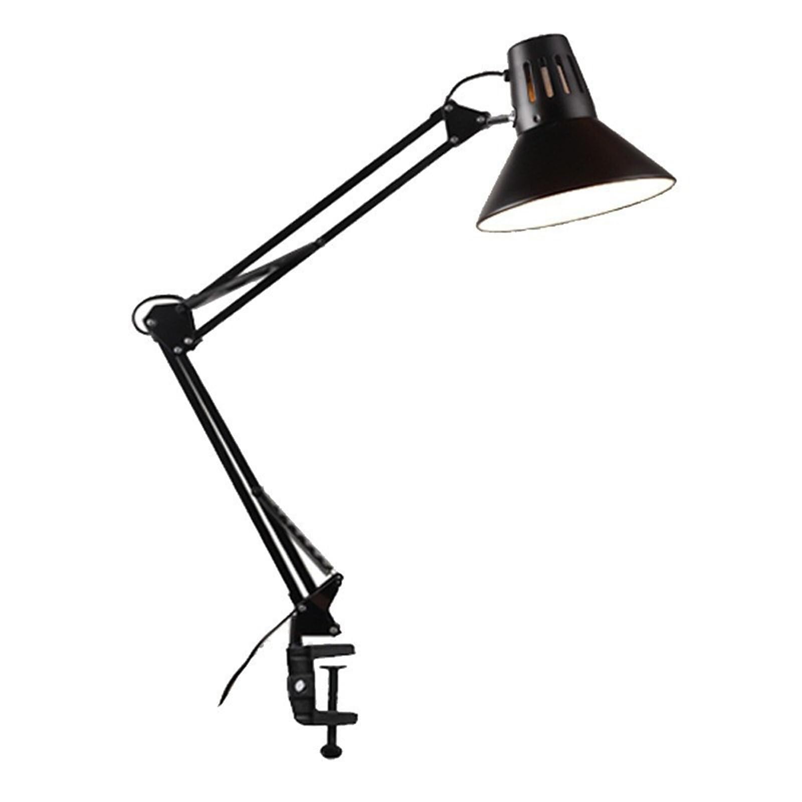 QFGVMXBWKZH LED Desk Lamp Metal Swing Arm with Clamp Table Lamp Dimmable Retro with Switch Bedside Lamps Modern Simple Foldable Rotatable Work Lamp Reading Lamp for Office