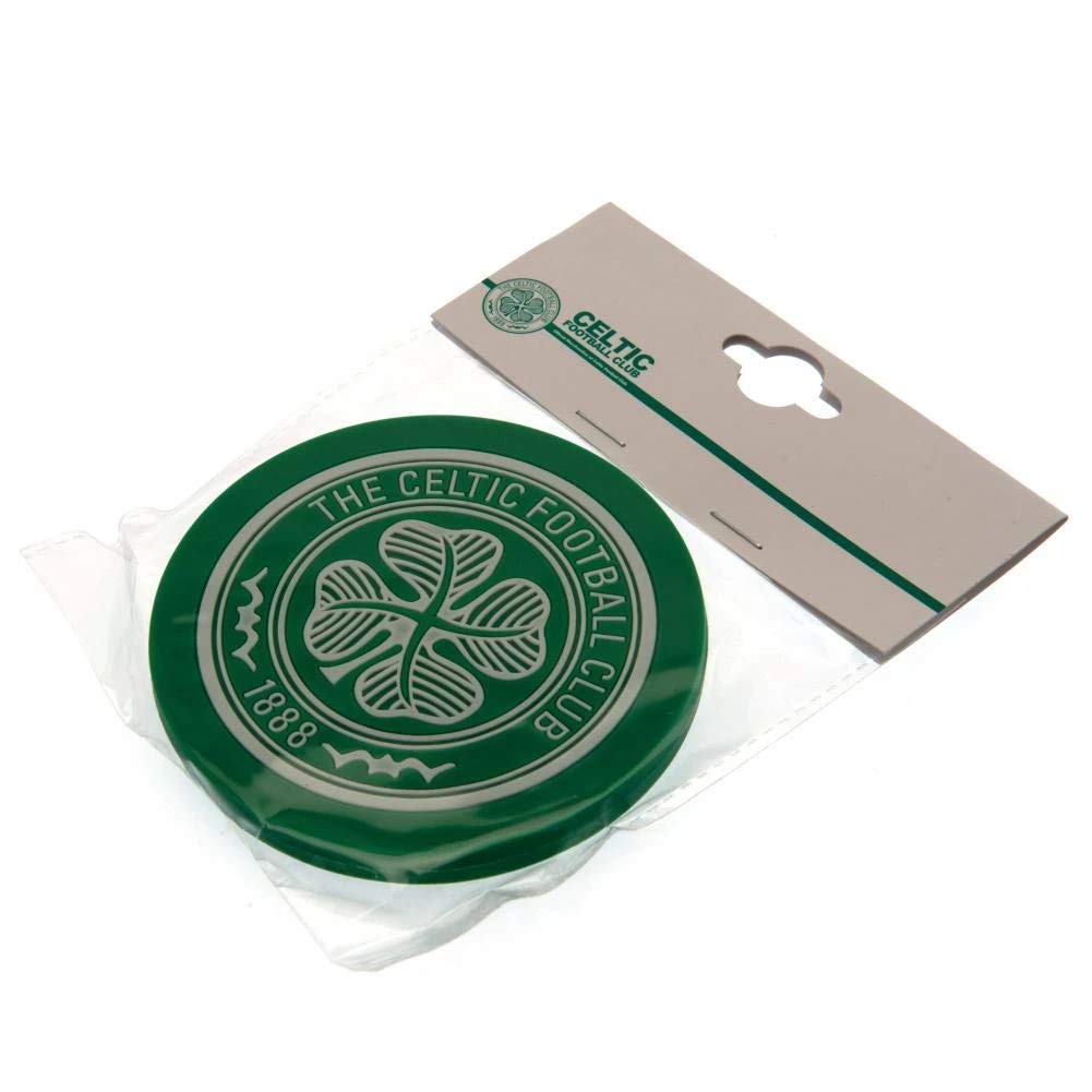 Celtic F.C. 2pk Coaster Set, Green, 10cm - Image 3