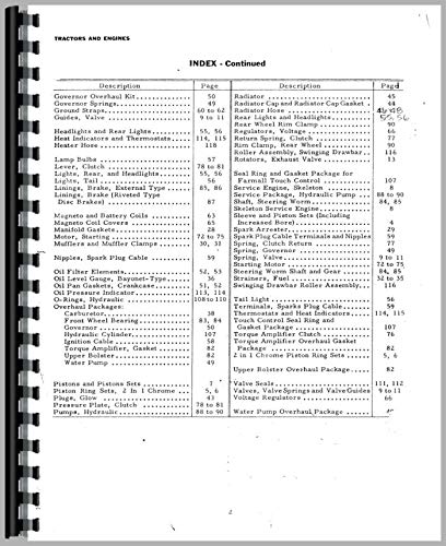 Farmall 460 Tractor Accessories Supplement Parts Manual (Accessories)