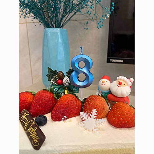 image for Wuianio 2.76'' Extended XXL Large Gold Glitter Happy Birthday Long Num