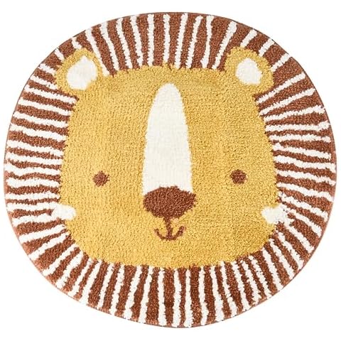 CHILDLIKE BEHAVIOR Lion Rug - Soft Fleece Lion Rug - Lion Rug for Boys and Girls - Cute Animal Face Blanket - Rug for Kids and Toddlers- Durable and Easy to Clean, Lion King Blanket Cover