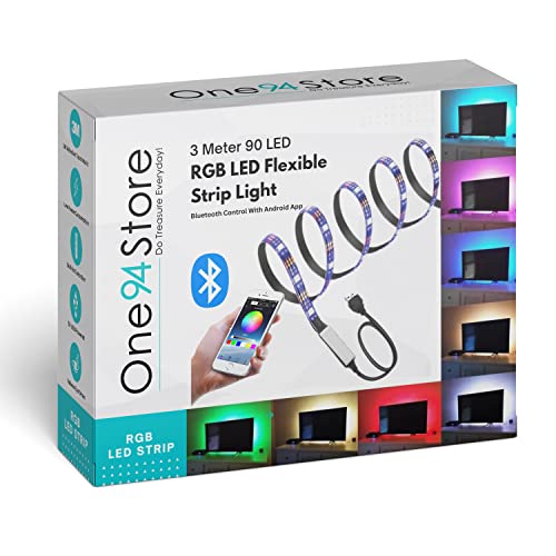 One94Store Plastic 3M Smart Bluetooth 5050 Rgb Led Strip Light Kit-Flexible Multi Lighting With Usb Controller For Tv Backlight,Home Decor(3 Meter For 40-49″ Tv’S,Usb),200 CM