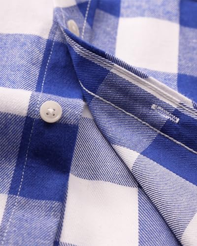Image of Alimens & Gentle Men's Button Down Regular Fit Long Sleeve Plaid Flannel Casual Shirts