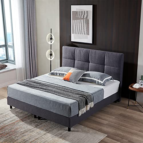 Z-hom 213 Boxspringbett 160x200 cm, Anthrazit, Bestes Preis-Leistungs-Verhältnis mit Federkernmatratze 25 cm Höhe