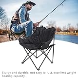 Fockety Heated Camping Chair, USB Heated Folding Chair Portable Seat Cushion Foldable with 3 Heat Settings, Stainless Steel Frame, Perfect for Outdoor, Sports, Beach (Black) - Image 2
