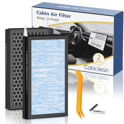 Tesla Model 3 Model Y Cabin Air Filter Replacement Accessories 2 Pack H13 HEPA Premium Activated Carbon Air Filter for Tesla Model 3/Y (2016-2025) 4-Stage Filtrtion