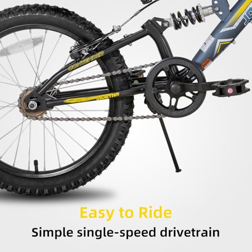 Miniatura 6 de Joystar Contender - Bicicleta De Montaña De 20 Pulgadas Para Niños Y Niñas De 7 A 13 Años, Bicicleta De Montaña De 20 Pulgadas Con Marco De Acero De Doble Suspensión Completa Y Transmisión De 1