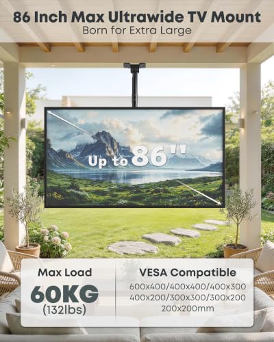 Putilsen Mount Full Motion Ceiling TV Mount for 43"-86" TVs (Black) - image 2