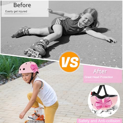 Image of Kids Bike Helmet Adjustable Youth Toddler Helmet with DIY Stickers for Girls Age 3-5-8-14 Years for Bicycle Scooter Skateboard Roller Skating