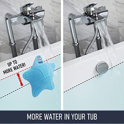 HengLiSam Badkuip Overloop Afvoerhoes, Badaccessoires, Soak Bath Overflow Drain Cover, Siliconen Bad Afvoerplug met 5 zuignappen, Voegt Inches Water toe voor een dieper bad, Leuke Tub Stopper (Blauw) - Afbeelding 4