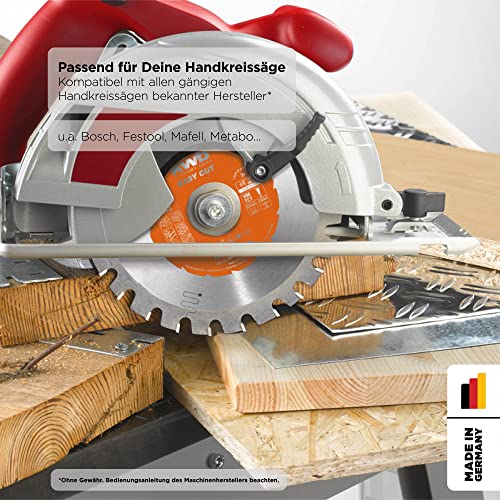 kwb Kreissägeblatt 190 x 20 mm, Made in Germany, Nagelfest, für Holz mit Metallresten, Universal Sägeblatt für z.B. Metalle… – Ansicht 4