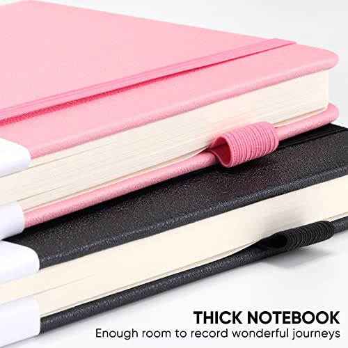 Blumost Lined Journal Notebooks With Pen Loop, Hardcover Notebook Journal For Work, 100Gsm Premium Thick Paper With Inner Pocket, Medium 5"X8.25", (Pink) #TOP3