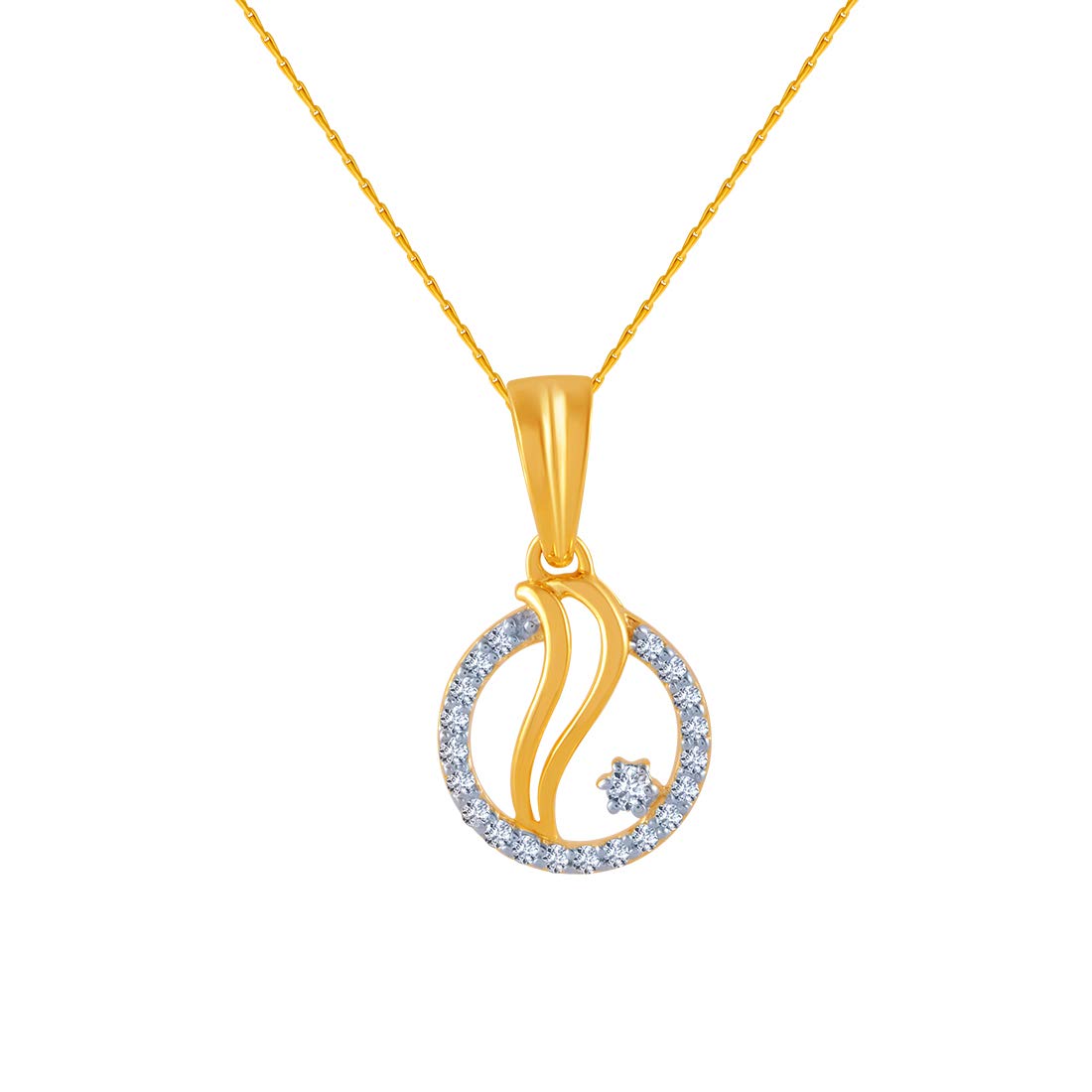 p.c. chandra jewellers 14k (585) Yellow Gold and Diamond Pendant for Women-picture-10