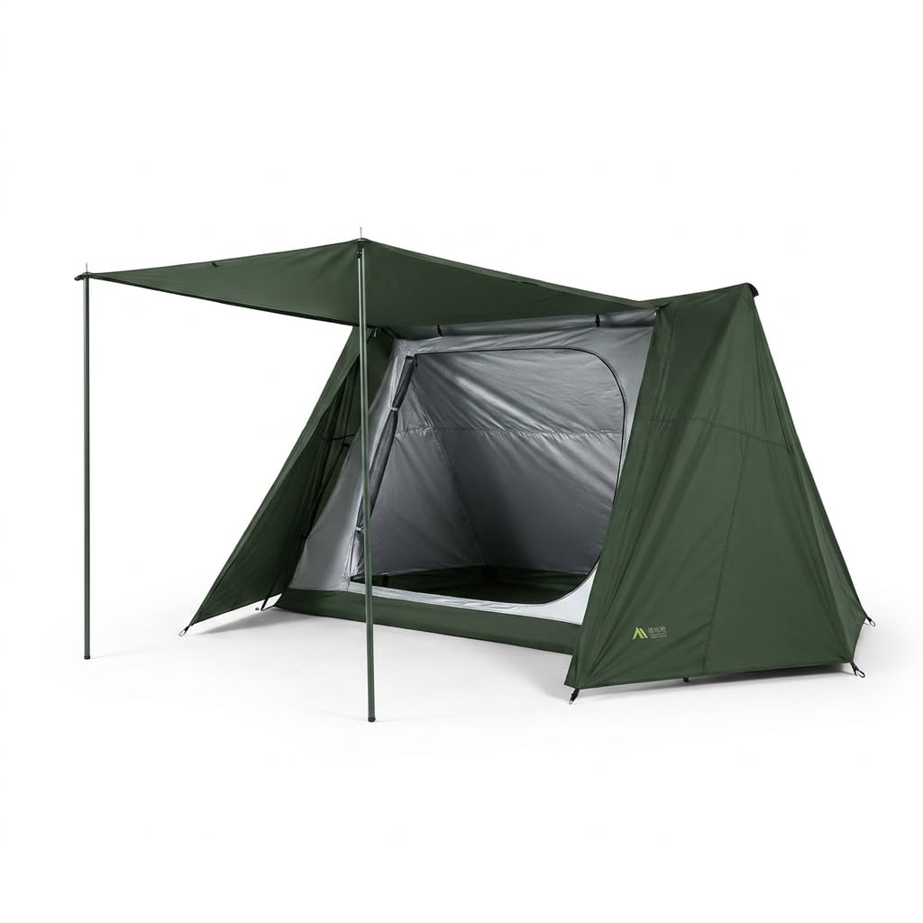 Robuste Gewebeplane 5000mm, Ultraleichtes Tarp für Wanderungen & Festival, Wasserdichtes Sonnensegel aus Oxford-Gewebe, 60x35x35cm Faltmaß, Dark Green