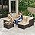 Gizoon 7 Pieces Outdoor Patio Furniture Set, All-Weather PE Rattan Wicker Sectional Sofa Seating with Waterproof Cushions and Coffee Table, Outdoor Conversation Set for Garden, Backyard, Balcony