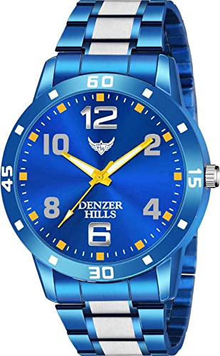 DENZER HILLS Mens Big Face Stainless Steel Analog Quartz Watches Fashion Business Chronograph Wrist Watches for Men (B09L4KQS6N) Amazon Price History, Amazon Price Tracker