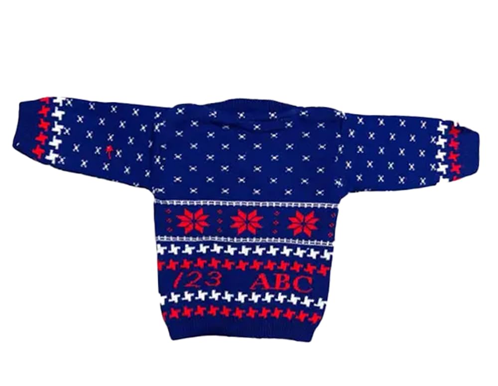 Baby Unisex New Born Baby Boys Girls Soft Comfortable Trendy Woolen Round Neck Sweater Set with Payjami, Cap and Pair of Booties for Toddlers Navy Blue - Image 3 thumbnail