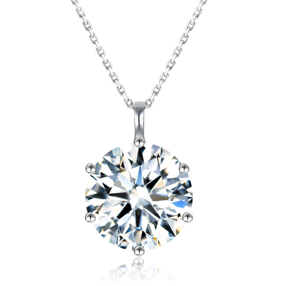 BLIVSTAR Collar Mujer de Plata Ley 925 con Moissanita Colgante de 1CT/2CT, Chapado en oro Blanco de 18K, color D,Regalos Reyes para ella, San Valentín, aniversario, cumpleaños, Navidad
