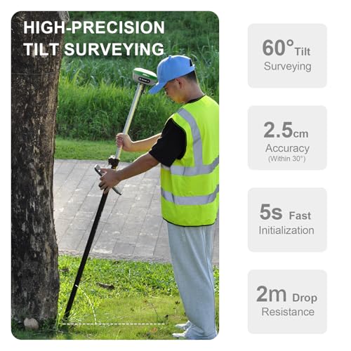 Image of SMA26 Plus RTK Surveying Equipment Rover Base, Dual GNSS Receiver with Survey Software, PPK,PPP Technology, Tilt Compensation,IP67 Waterproof, BT /WiFi(Include Tripod&Pole&Tribrach)