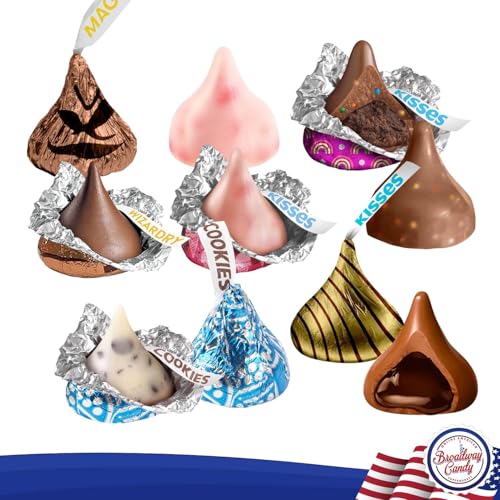 Broadway Candy 900g Blissful Kisses Hamper - American Sweets Gift Box - Chocolates Minis Hamper - An Assortment of Kisses for Kids, Adults, Birthday, Valentine, Special Occasion