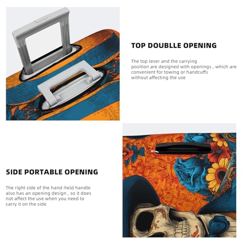 Day Of The Dead Vintage Skeleton Elastic Travel Luggage Covers Dustproof Scratch-Resistant Suitcase Protector Fit 22-24 Inch3
