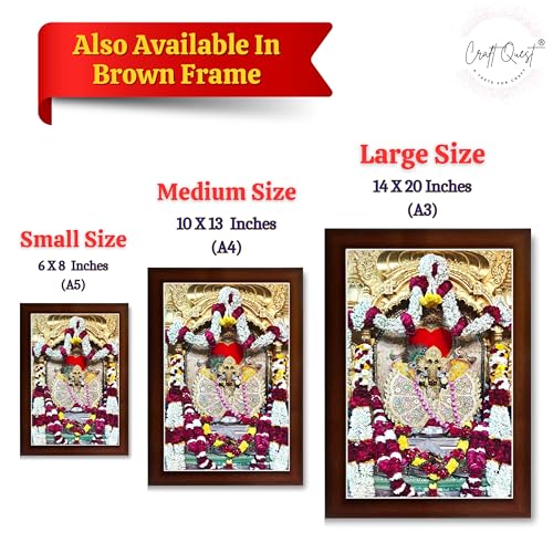 Image of Shri Sanwaliya Seth Shringaar Darshan Religious Photo Frame (Golden, 14 X 20 Inches)