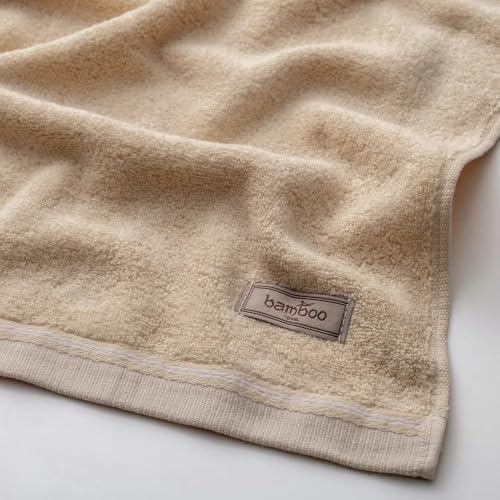 Image of Spread Spain Bamboo Towels for Bath, Towels for Bath Large Size, Bamboo Bath Towel High Absorbent & Soft, 360 GSM, 4pc Set Bath Towel for Men /Women