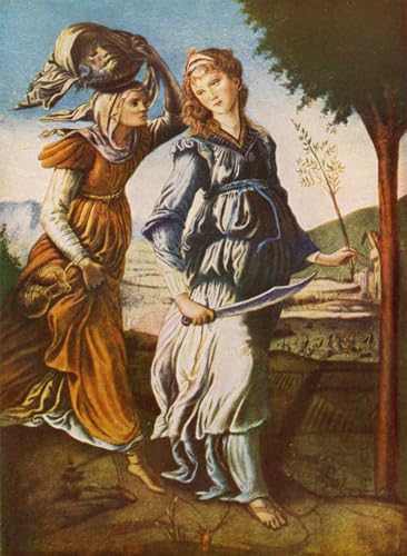 Pintura mural Judit y su sierva de Botticelli, decoración elegante en lienzo para dormitorio