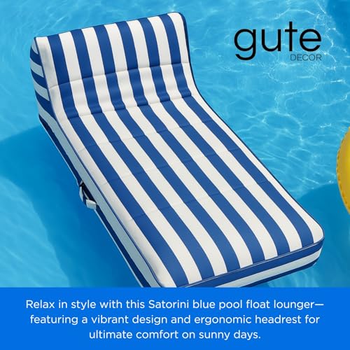 Upholstered Stylish Pool Float Lounger Recliner, Large Floating Chair & Backrest, Heavy Duty Lake, Beach, Adults & Kids - Comfortable Tube, Durable Water Floaty Tanning Lounge - Terracotta by GUTE - Used condition - Image 3