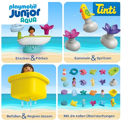 PLAYMOBIL JUNIOR & Tinti | Bunter Badespaß Adventskalender | Nachhaltiger Adventskalender mit Wasserspielzeug | Tägliche Überraschungen für Kinder ab 1 Jahr | Perfektes Weihnachtsgeschenk | 71777