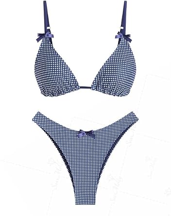 seamoly Womens Bikini Sets Two Piece Swimsuit Fruit Cherry Print Triangle Cheeky Bikini Set